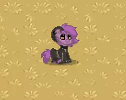 Size: 411x329 | Tagged: safe, derpibooru import, oc, oc:~rex~, unofficial characters only, goat, pony, pony town, autumn, changed, clothes, latex, sitting, socks, striped socks, update
