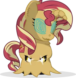 Size: 751x762 | Tagged: artist:mlp-trailgrazer, crossover, derpibooru import, mimikyu, pokémon, safe, simple background, solo, sunset shimmer, transparent background, vector