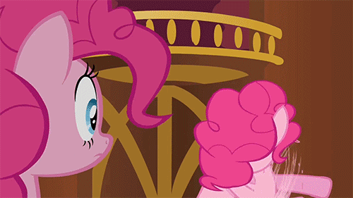 Size: 500x281 | Tagged: animated, betcha can't make a face crazier than this, clone, derpibooru import, edit, edited screencap, meme, nigel thornberry, pinkie clone, pinkie pie, safe, screencap, smashing (meme), too many pinkie pies