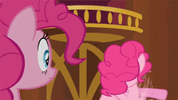 Size: 500x281 | Tagged: animated, betcha can't make a face crazier than this, clone, derpibooru import, edit, edited screencap, meme, nigel thornberry, pinkie clone, pinkie pie, safe, screencap, smashing (meme), too many pinkie pies