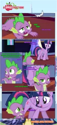 Size: 1919x4225 | Tagged: safe, artist:estories, derpibooru import, spike, twilight sparkle, twilight sparkle (alicorn), alicorn, dragon, pony, comic:a(pple)ffection, comic