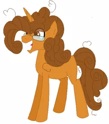 Size: 420x480 | Tagged: safe, artist:rainbowapple1425, derpibooru import, oc, oc:thomasseidler, oc:thomastheautisticunicorn, unofficial characters only, unicorn, it isn't the mane thing about you, alternate hairstyle, curly hair, cute, fluffy, glasses, hairstyle, poofy pie, poofy thomas, thomas