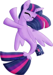 Size: 1600x2263 | Tagged: safe, artist:jucamovi1992, derpibooru import, twilight sparkle, twilight sparkle (alicorn), alicorn, seapony (g4), my little pony: the movie, cute, eyes closed, female, happy, image, png, seaponified, seapony twilight, simple background, solo, species swap, transparent background, twiabetes, vector, watermark
