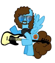 Size: 1433x1650 | Tagged: safe, artist:grapefruitface1, derpibooru import, oc, ponified, ponified:jeff lynne, pegasus, pony, pony creator, crossover, electric light orchestra, guitar, musical, musical instrument, photo manipulation, rock, simple background, solo, speaker, transparent background