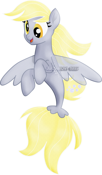 Size: 1600x2748 | Tagged: artist:jucamovi1992, derpibooru import, derpy hooves, ditzy doo, movie, my little pony: the movie, safe, seaponified, seapony derpy, seapony (g4), simple background, smiling, solo, species swap, transparent background, vector, watermark