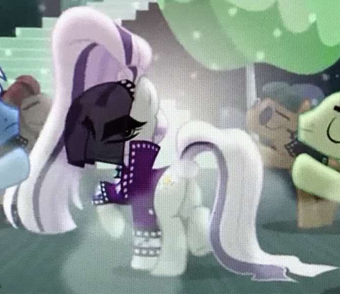 Size: 3080x2664 | Tagged: butt, coloratura, countess coloratura, derpibooru import, limelight, new wave (character), plot, safe, screencap, spectrum shades, the mane attraction, turbo bass