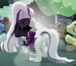 Size: 3080x2664 | Tagged: butt, coloratura, countess coloratura, derpibooru import, limelight, new wave (character), plot, safe, screencap, spectrum shades, the mane attraction, turbo bass