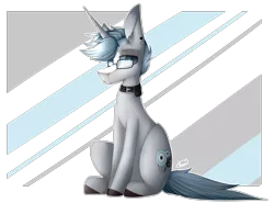 Size: 3081x2279 | Tagged: safe, artist:umiimou, derpibooru import, oc, oc:echo (holoriot), unofficial characters only, pony, unicorn, glasses, high res, male, simple background, sitting, solo, stallion, transparent background