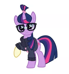 Size: 862x927 | Tagged: artist:n238900, character to character, derpibooru import, frown, glasses, moondancer, moondancer's sweater, pony to pony, raised hoof, recolor, safe, transformation, transformation sequence, twilight sparkle