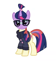 Size: 862x927 | Tagged: artist:n238900, character to character, derpibooru import, frown, glasses, moondancer, moondancer's sweater, pony to pony, recolor, safe, transformation, transformation sequence, twilight sparkle