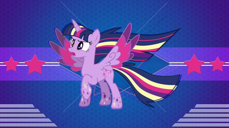 Size: 3840x2160 | Tagged: safe, artist:laszlvfx, artist:theshadowstone, derpibooru import, edit, twilight sparkle, twilight sparkle (alicorn), alicorn, pony, female, mare, rainbow power, solo, wallpaper, wallpaper edit