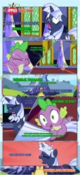 Size: 1919x4225 | Tagged: safe, artist:estories, derpibooru import, spike, oc, oc:silverlay, dragon, pony, comic:a(pple)ffection, comic, image, png, tail, tail pull