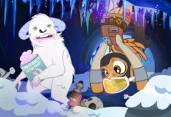 Size: 1000x684 | Tagged: safe, artist:pixelkitties, derpibooru import, oc, unofficial characters only, pegasus, pony, bone, cotton candy, food, goggles, luke skywalker, parody, pixelkitties' brilliant autograph media artwork, ponysona, rebel alliance, skull, snow, star wars, the empire strikes back, this will not end well, tony fleecs, upside down, wampa