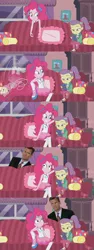 Size: 1000x2663 | Tagged: suggestive, derpibooru import, edit, edited screencap, screencap, lily pad (equestria girls), pinkie pie, equestria girls, equestria girls series, pinkie sitting, chris hansen, comic, grooming, implied lesbian, implied pedophilia, meme, this will end in jail time, this will end in tears, young