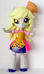 Size: 546x913 | Tagged: safe, artist:whatthehell!?, derpibooru import, derpy hooves, equestria girls, clothes, doll, equestria girls minis, food, irl, meme, merchandise, muffin, photo, shoes, skirt, special eyes, toy