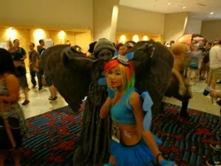Size: 4608x3456 | Tagged: artist:princesspaparazzi, clothes, cosplay, costume, crossover, derpibooru import, doctor who, don't blink, don't blink or he'll get ya, don't blink or she'll get ya, human, irl, irl human, photo, rainbow dash, safe, statue, weeping angel