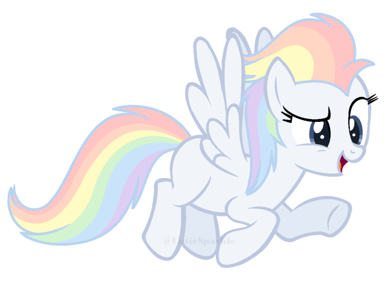 Size: 1212x876 | Tagged: safe, artist:cutiesparkle, derpibooru import, oc, oc:rainbow trail, unofficial characters only, pegasus, pony, female, mare, multicolored hair, offspring, parent:rainbow dash, parent:soarin', parents:soarindash, rainbow hair, simple background, solo, transparent background