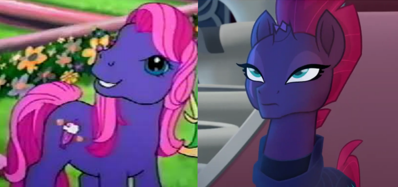 Size: 1114x524 | Tagged: comparison, cute, derpibooru import, fizzlepop berrytwist, fizzy pop (g3), g3, my little pony: the movie, safe, screencap, similarities, tempest shadow, time is not kind