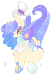 Size: 876x1280 | Tagged: artist:euphoriapony, bubble, derpibooru import, female, hat, lidded eyes, mare, my little pony: the movie, safe, sapphire shores, seaponified, seapony (g4), simple background, smiling, solo, species swap, top hat, transparent background