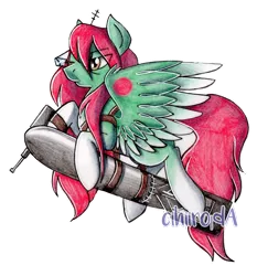 Size: 1927x2070 | Tagged: safe, artist:cihiiro, derpibooru import, oc, oc:shooting star (skygunner), unofficial characters only, pegasus, pony, colored wings, commission, gradient hooves, gradient wings, male, riding a bomb, simple background, torpedo, transparent background, trap, wings