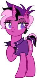 Size: 4385x9266 | Tagged: safe, artist:illumnious, derpibooru import, oc, oc:flares midnight, unofficial characters only, pony, unicorn, it isn't the mane thing about you, absurd resolution, clothes, female, mare, punk, simple background, solo, transparent background, vector
