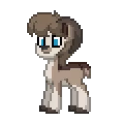Size: 600x600 | Tagged: safe, artist:radical user 76, derpibooru import, oc, unofficial characters only, goat, goat pony, hybrid, pony, pony town, :|, no pupils, pixel art, simple background, solo, transparent background