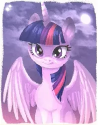 Size: 537x680 | Tagged: safe, derpibooru import, edit, screencap, twilight sparkle, twilight sparkle (alicorn), alicorn, pony, what about discord?, cute, diabetes, female, grin, happy, mare, painting, purple smart, smiling, solo, spread wings, twiabetes, wings