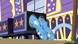 Size: 1920x1080 | Tagged: box, box sawing trick, derpibooru import, magic trick, safe, screencap, trixie's wagon, uncommon bond