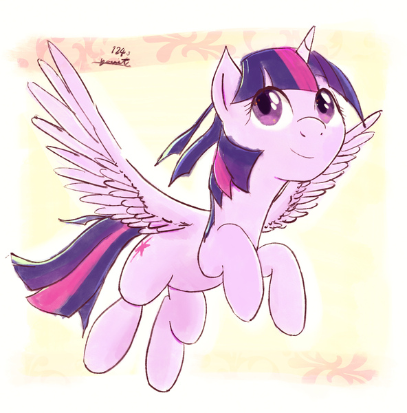 Size: 2480x2515 | Tagged: alicorn, artist:yvt-jp, derpibooru import, safe, solo, spread wings, twilight sparkle, twilight sparkle (alicorn), wings