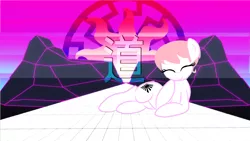 Size: 1190x672 | Tagged: safe, artist:n', derpibooru import, oc, oc:mitsuko, unofficial characters only, earth pony, pony, /mlpol/, female, imperial japan, japan, japanese, solo, sonnenrad, vaporwave