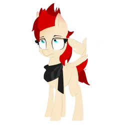 Size: 2160x2160 | Tagged: 2018 community collab, 8chan, artist:zvn, clothes, derpibooru community collaboration, derpibooru import, lineless, oc, oc:red pone (8chan), /pone/, safe, scarf, simple background, solo, transparent background, unofficial characters only, wing gesture, wing hands, wings