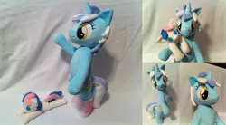 Size: 1804x996 | Tagged: safe, artist:planetplush, derpibooru import, bon bon, lyra heartstrings, sweetie drops, pony, beanie (plushie), clothes, irl, photo, plushie, socks