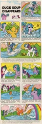 Size: 558x1625 | Tagged: aerobatics, apology, comic, comic:my little pony (g1), crumbs, derpibooru import, duck soup, duck soup disappears, flying, g1, gingerbread, invisibility, invisible, kelpie, kelpy the water sprite, magic, mistake, official, rainbow, safe, sprinkles (g1), waterfall