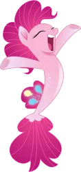 Size: 1765x3742 | Tagged: artist:infinitewarlock, cute, derpibooru import, diapinkes, eyes closed, female, my little pony: the movie, open mouth, pinkie pie, safe, seaponified, seapony (g4), seapony pinkie pie, simple background, solo, species swap, transparent background, underhoof, vector