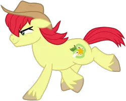 Size: 2079x1669 | Tagged: applejack's dad, artist:peep-dis, bright mac, cowboy hat, derpibooru import, hat, male, running, safe, simple background, solo, stallion, stetson, the perfect pear, transparent background, vector
