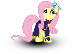 Size: 4126x3000 | Tagged: safe, artist:daku, derpibooru import, fluttershy, ponified, insect, ladybug, pegasus, pony, absurd resolution, clothes, crossover, female, flower, flower in hair, fluttergio, giorno giovanna, jojo's bizarre adventure, long mane, looking up, mare, simple background, smiling, solo, vector, vento aureo