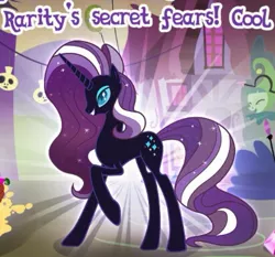 Size: 411x383 | Tagged: derpibooru import, gameloft, idw, idw showified, meme, nightmare rarity, out of context, raised hoof, safe, wow! glimmer