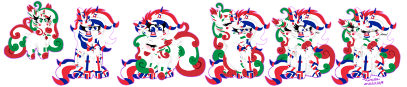 Size: 1024x219 | Tagged: safe, artist:vanillaswirl6, derpibooru import, oc, oc:france, oc:italy, ponified, unofficial characters only, pony, unicorn, :<, :>, :t, achoo, bipedal, biting, blue eyes, blushing, chest fluff, comic, ear bite, eyes closed, female, fluffy, france, great power, green eyes, hoof fluff, hug, italy, mare, middle power, nation ponies, not shipping, nuzzling, raised hoof, scrunchy face, simple background, sitting, sneezing, snuggling, transparent background, unamused, vanillaswirl6's nation ponies