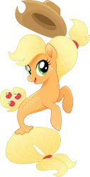 Size: 1938x3828 | Tagged: applejack, artist:infinitewarlock, cowboy hat, derpibooru import, hat, my little pony: the movie, safe, seaponified, seapony applejack, seapony (g4), simple background, species swap, stetson, transparent background, vector