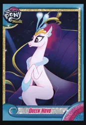 Size: 693x1000 | Tagged: card, derpibooru import, excited, index get, my little pony: the movie, queen, queen novo, safe, seapony (g4), throne, x00000 milestone
