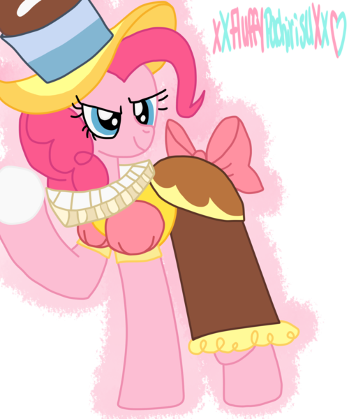 Size: 1024x1229 | Tagged: safe, artist:xxfluffypachirisuxx, derpibooru import, chancellor puddinghead, pinkie pie, earth pony, pony, clothes, female, mare, ruff (clothing), simple background, snow, solo, transparent background