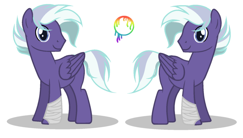 Size: 1679x953 | Tagged: safe, artist:marielle5breda, derpibooru import, oc, oc:wind shazer, unofficial characters only, pegasus, pony, bandage, male, offspring, parent:rainbow dash, parent:soarin', parents:soarindash, simple background, solo, stallion, transparent background