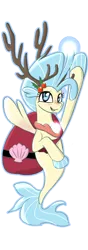 Size: 1228x3496 | Tagged: antlers, artist:yinglongfujun, blushing, christmas, derpibooru import, holiday, holly, my little pony: the movie, princess skystar, safe, seapony (g4), simple background, smiling, solo, transparent background