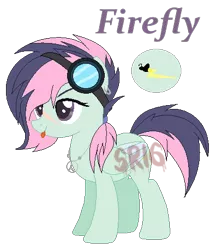 Size: 396x459 | Tagged: safe, artist:superrosey16, derpibooru import, oc, oc:firefly, unofficial characters only, pegasus, pony, female, goggles, mare, offspring, parent:fluttershy, parent:soarin', parents:soarinshy, simple background, solo, transparent background, watermark