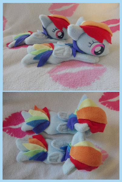 Size: 3132x4661 | Tagged: artist:fallenpeach, beanie (plushie), derpibooru import, irl, photo, plushie, rainbow dash, safe