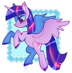 Size: 3383x3443 | Tagged: safe, artist:aphphphphp, derpibooru import, twilight sparkle, twilight sparkle (alicorn), alicorn, pony, colored hooves, female, mare, smiling, solo, unshorn fetlocks