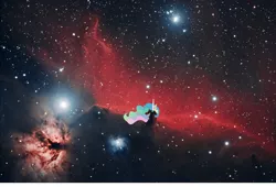 Size: 1100x746 | Tagged: apophenia, artist:didgereethebrony, celestia's mane, derpibooru import, edit, horsehead nebula, irl, joke, nebula, photo, photo edit, princess celestia, safe, space, stars