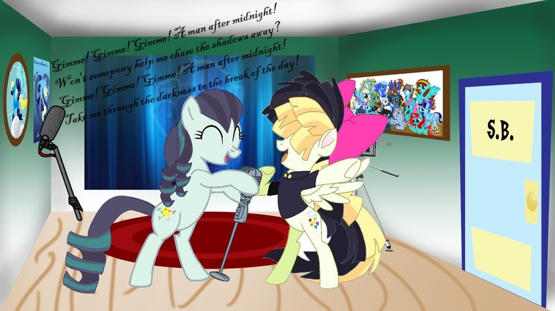 Abba Artist Didgereethebrony Coloratura Derpibooru Import Gimme Gimme Gimme A Man After Midnight Lyrics My Little Pony The Movie Rara Recording Studio Safe Singing Songbird Serenade Song Reference Text Twibooru