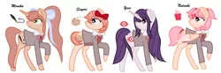 Size: 2323x771 | Tagged: safe, artist:imaginationstudios43, derpibooru import, ponified, pony, base used, doki doki literature club, female, monika, natsuki, sayori, yuri (ddlc)