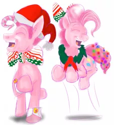 Size: 1163x1280 | Tagged: artist:luger, bubble berry, bubblepie, derpibooru import, female, hearth's warming eve, holiday, male, pinkie pie, rule 63, safe, selfcest, self ponidox, shipping, singing, straight
